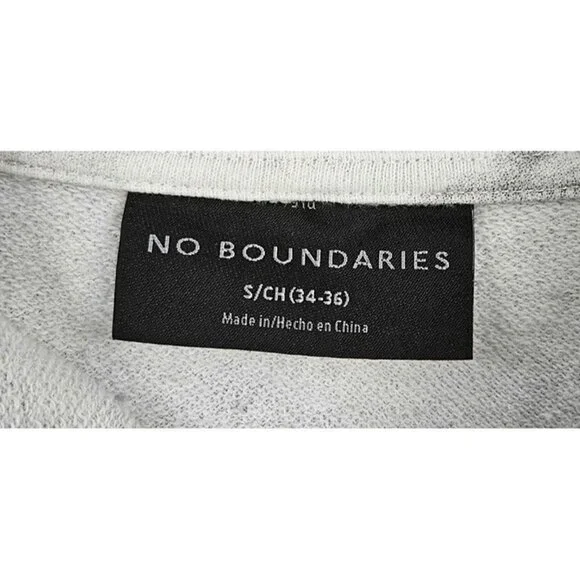 No Boundaries Short Sleeve Pullover Hooded Black White Tie Dye Sweatshirt Sz S - Picture 3 of 4